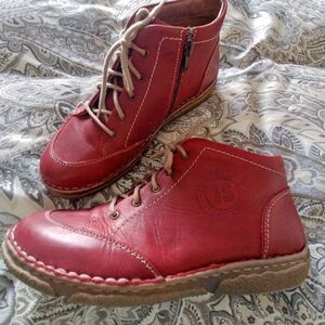Josef Seibel Red Lace Up Boots 8 EU 39